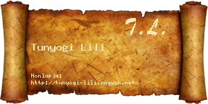 Tunyogi Lili névjegykártya